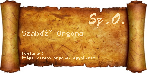 Szabó Orgona névjegykártya